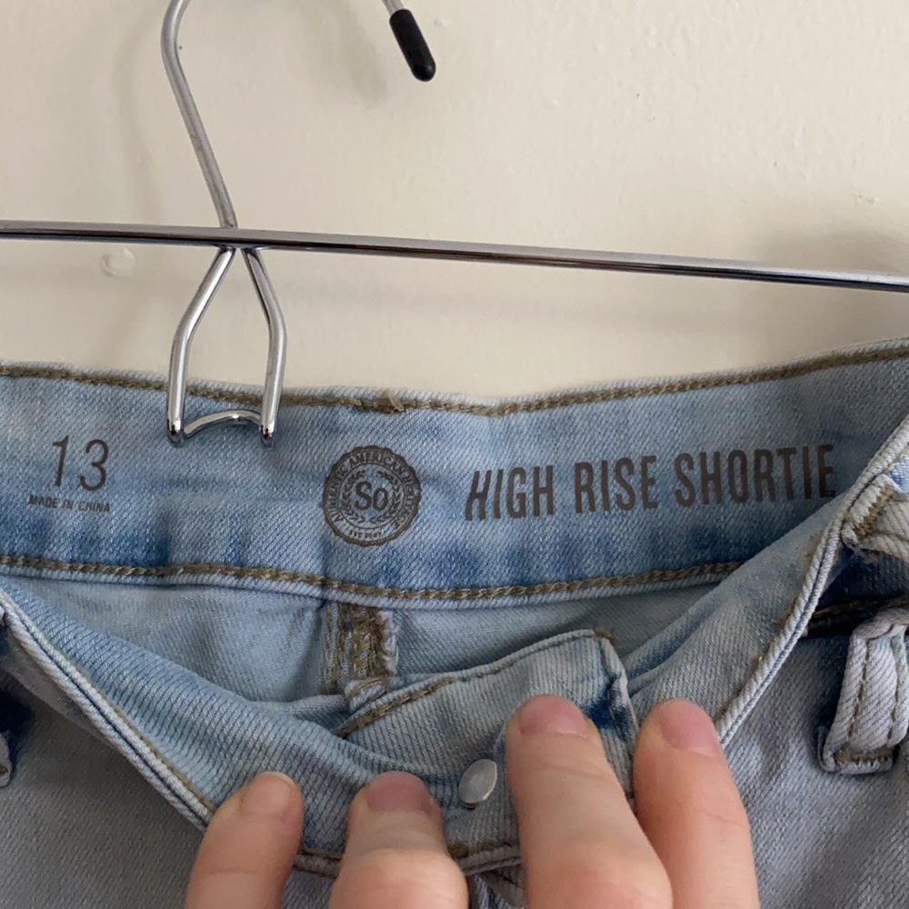High Rise Ripped Jean Shorts - Picture 2 of 3